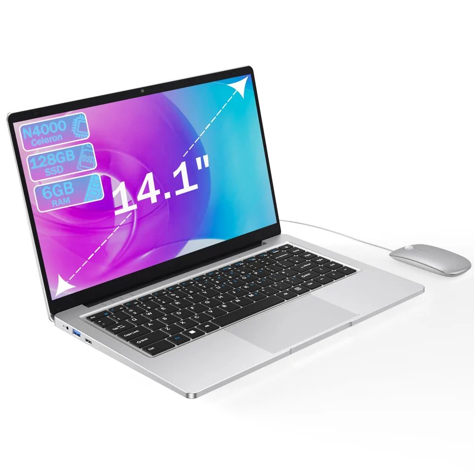Новый! Laptop ANL5 | Celeron N4000 | 6GB RAM | 128GB SSD | 14″ | Silver