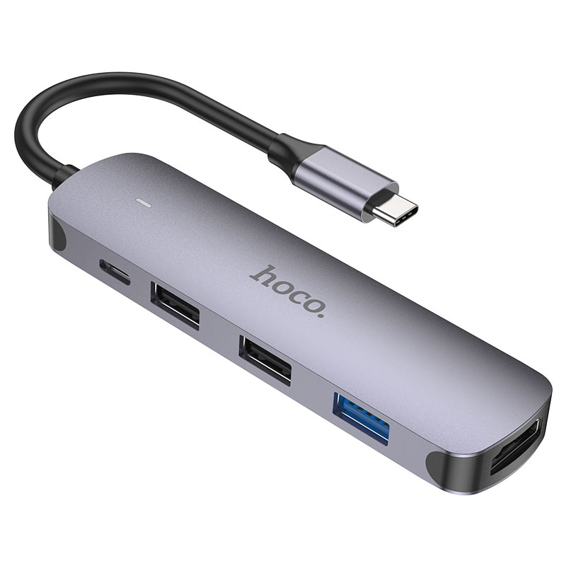 Hub USB-C Hoco HB27 | 5 în 1 | HDMI 4K + USB + PD 100W — vedere 2