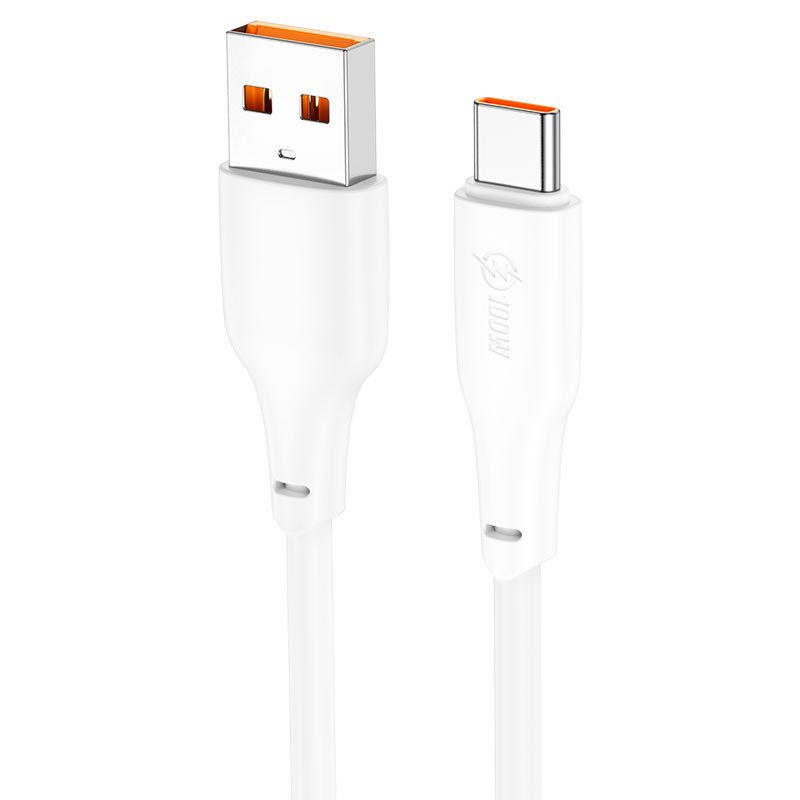 Cablu Hoco X93 | USB-A – USB-C | 100W | 1 m | Alb