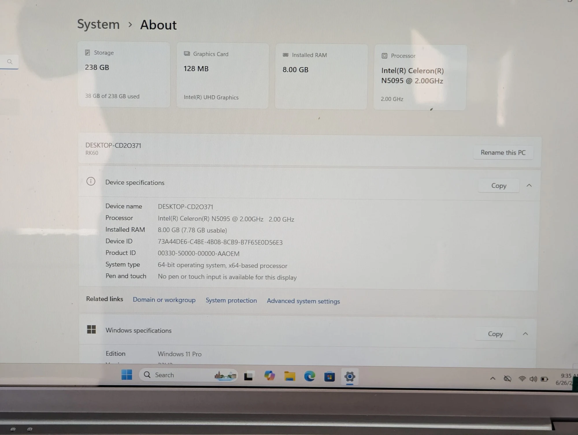 Nou! Ruzava 15.6″ | Intel Celeron N5095 | 8GB | 256GB SSD | Intel UHD Graphics | Windows 11 Pro — miniatură 12