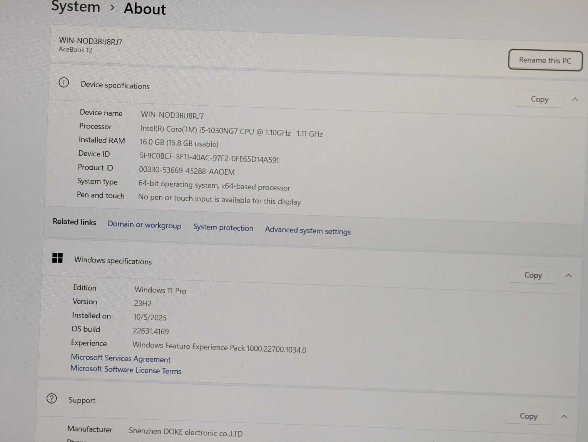 Nou! Blackview AceBook 12 16.0″ | Intel Core i5-1030NG7 | 16GB RAM | 512GB SSD | Intel Iris Plus | — miniatură 15