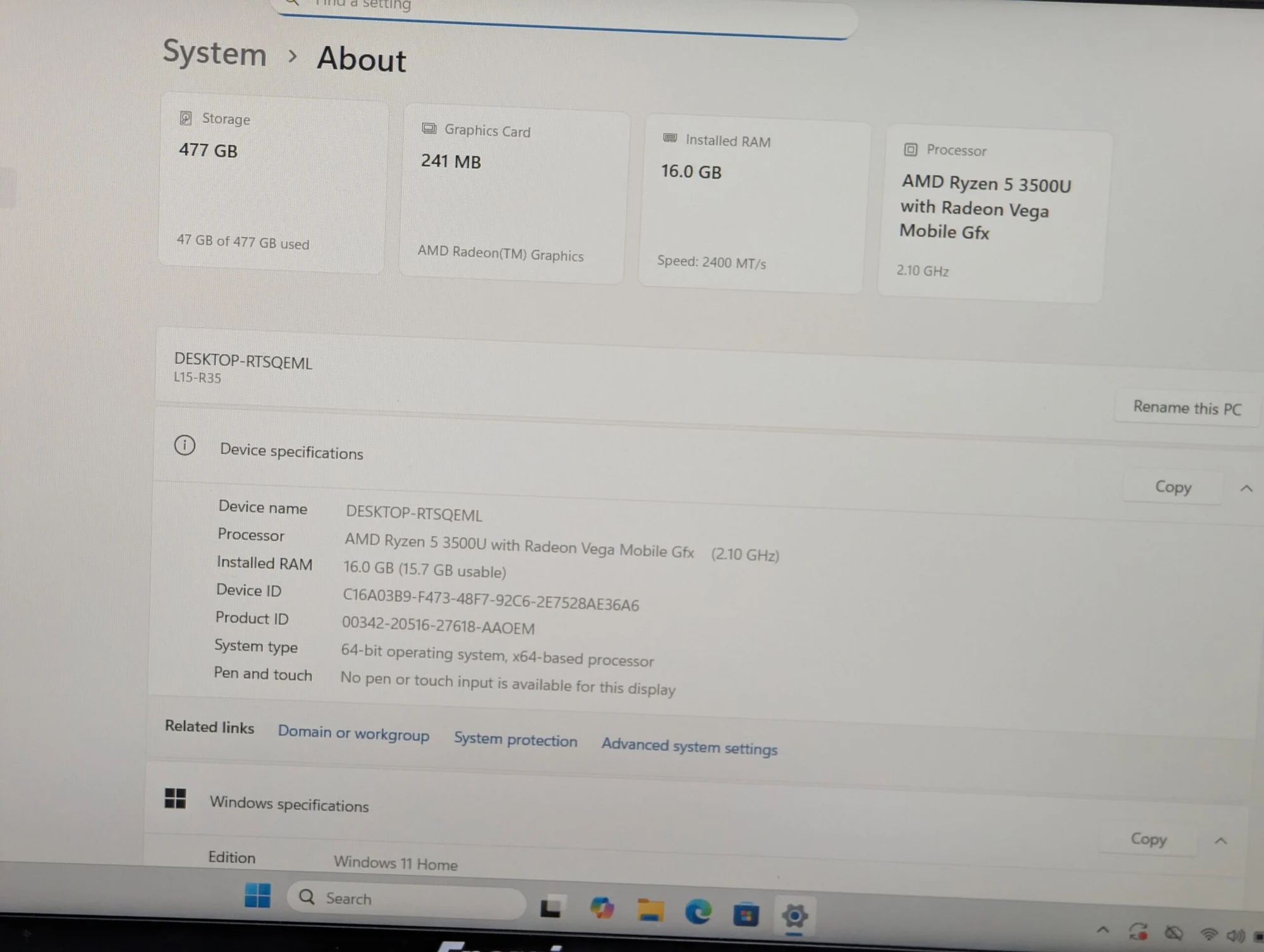 Nou! Energizer L15 | Ryzen 5 3500U | 16GB | 512GB | Radeon Vega 8 | 15.6″ — miniatură 16